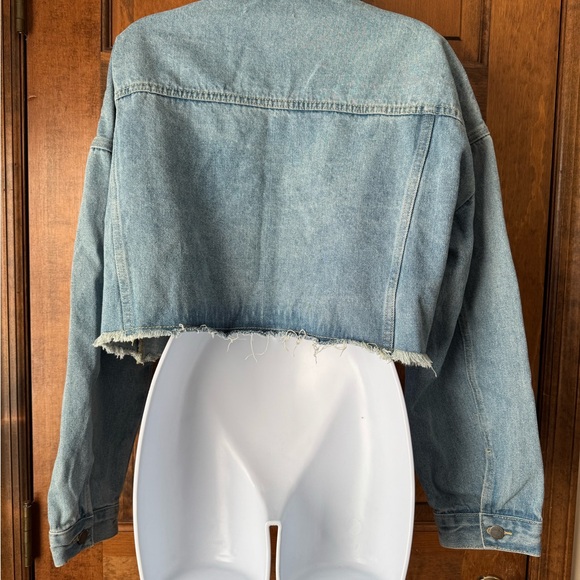 jw signature Los Angeles Blue Denim Cropped Jacket 2XL - Picture 9 of 11
